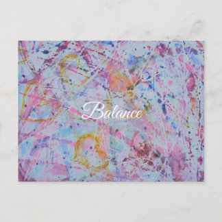 "Balance" Abstrakte Aquarell- & Wachswiderstandsku Feiertagspostkarte