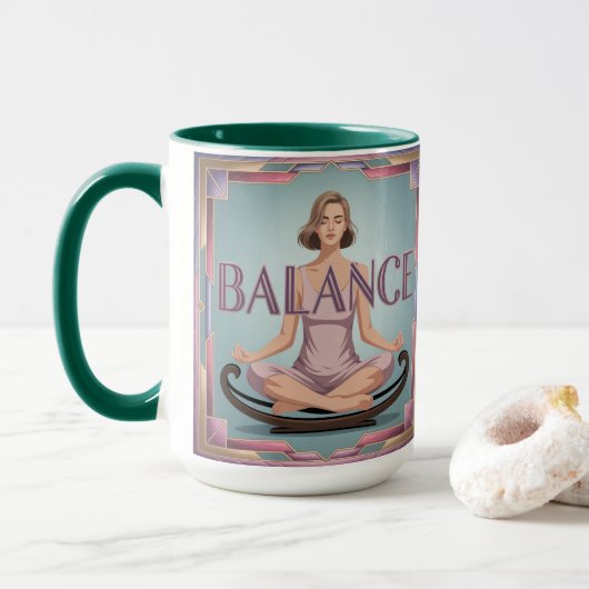 Balance-Affirmation-Geometrie-Meditationsbecher Tasse (Mit Donut)