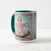 Balance-Affirmation-Geometrie-Meditationsbecher Tasse (Vorderseite Links)