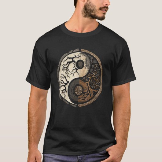Balance and Harmony Yin Yang Symbol Nature Forest T-Shirt (Vorderseite)