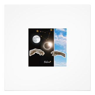 Balance Astrologie Finsternis und Mond Surrealer P Fotodruck