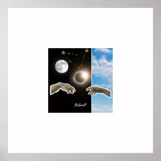 Balance Astrologie Finsternis und Mond Surrealer P Poster