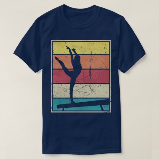 Balance Beam Gymnastics Girl T-Shirt (Design vorne)