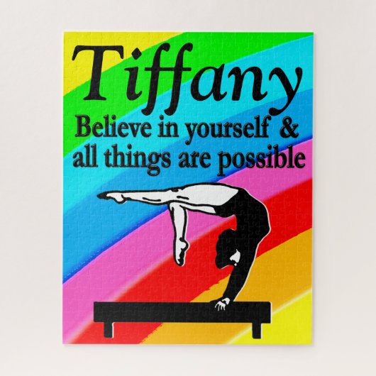 BALANCE BEAM GYMNASTICS PERSONALISIERT PUZZLE (Vertikal)