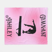 Balance Beam Pink Blush Gymnastik Fleecedecke (Vorderseite (Horizontal))