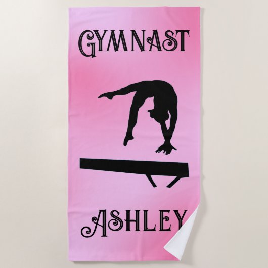 Balance Beam Pink Blush Gymnastik Strandtuch (Vorderseite)