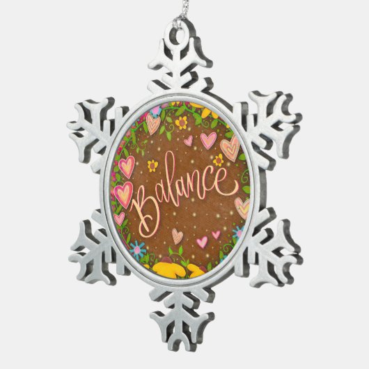 Balance braune, Hübsche Inspiritivität Schneeflocken Zinn-Ornament (Rechts)