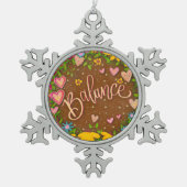 Balance braune, Hübsche Inspiritivität Schneeflocken Zinn-Ornament (Vorderseite)