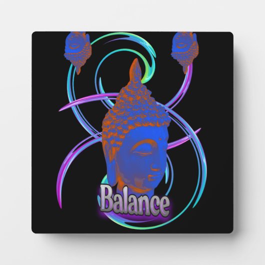 Balance Buddha Swirl Tabletop Plaque mit Easel Fotoplatte (Vorderseite)
