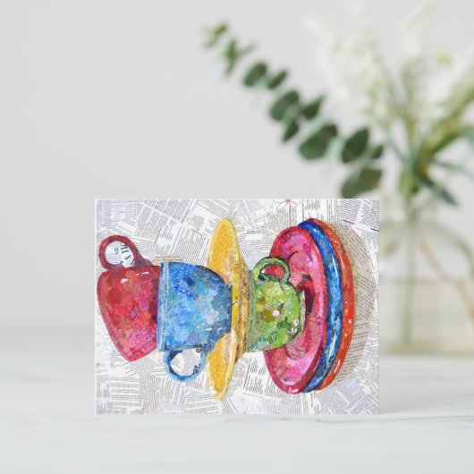 Balance - Collage Art Postkarte (Stehend Vorderseite)