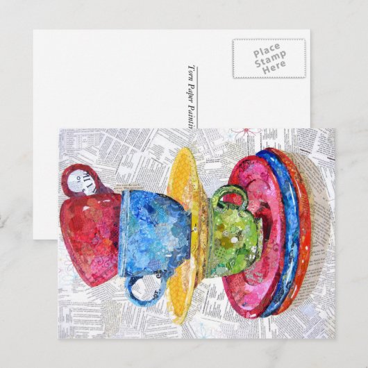 Balance - Collage Art Postkarte (Vorne/Hinten)