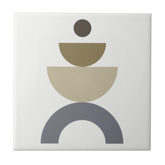 Balance - farbenfrohe geometrische Formen des mitt Fliese (Vorderseite)