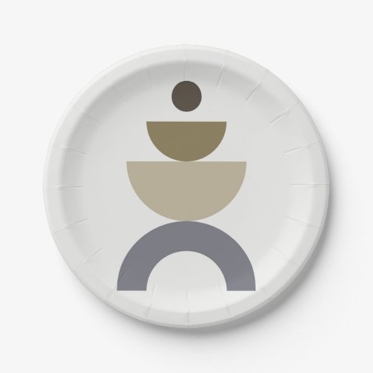 Balance - farbenfrohe geometrische Formen des mitt Pappteller (Vorderseite)