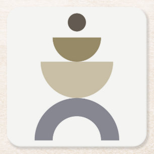 Balance - farbenfrohe geometrische Formen des mitt Rechteckiger Pappuntersetzer