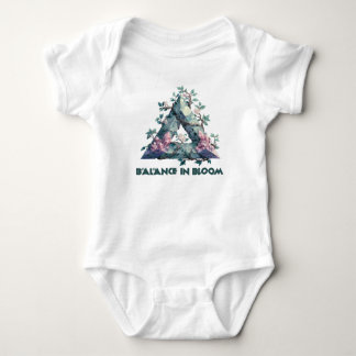 Balance in Bloom - Geometrisches Kristall und Blum Baby Strampler