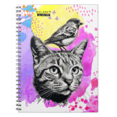 Balance ist der Schlüssel - Katze + Vögel | Notebo Notizblock (Vorderseite)
