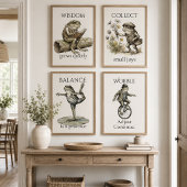 Balance ist eine Praxis" Frosch Poster