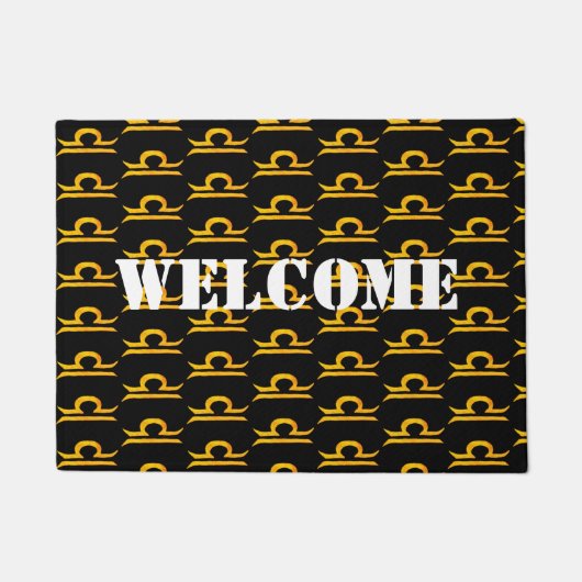 Balance, Libra Golden Zodiac Zeichen Fußmatte (Vorderseite)