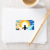 Balance of Worlds - Futuristische Pixel Art Tech Adressaufkleber (Insitu)