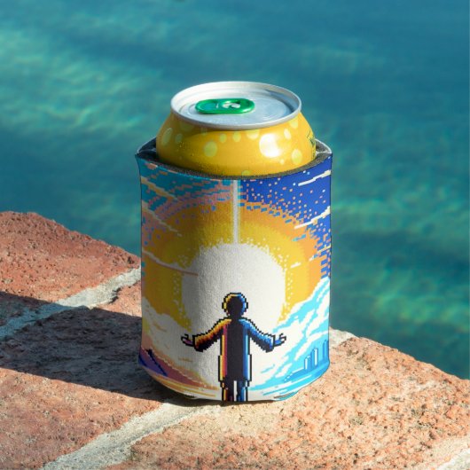 Balance of Worlds - Futuristische Pixel Art Tech Dosenkühler (In Situ Pool)