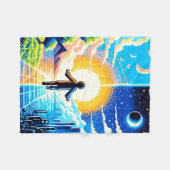 Balance of Worlds - Futuristische Pixel Art Tech Fleecedecke (Vorderseite (Horizontal))