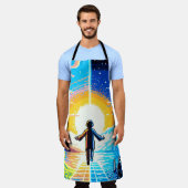 Balance of Worlds - Futuristische Pixel Art Tech Schürze (Getragen)