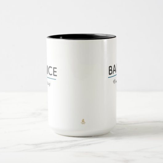 Balance Over Everything – Minimal White Typography Tasse (Zentrum)