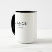 Balance Over Everything – Minimal White Typography Tasse (Vorderseite Links)