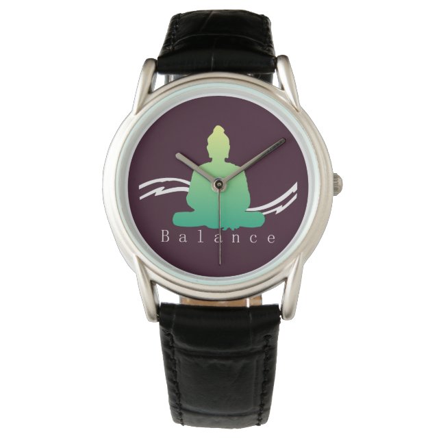 "Balance" Schöner Buddha. Armbanduhr (Vorderseite)