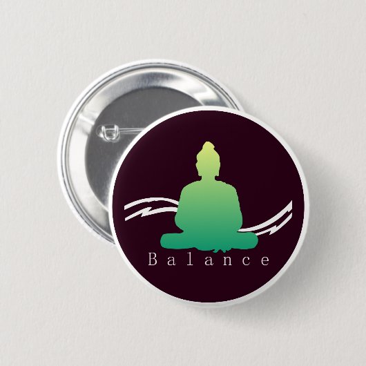 "Balance" Schöner Buddha. Button (Vorne & Hinten)