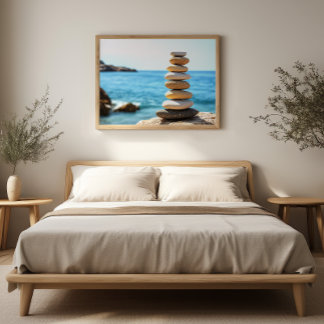 Balance Stones Zen Minimalist Wall Art Poster