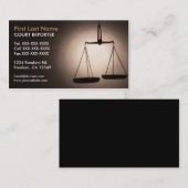 Balance stuft Gerichtsschreiber-Visitenkarten ein Visitenkarte (Vorne/Hinten)