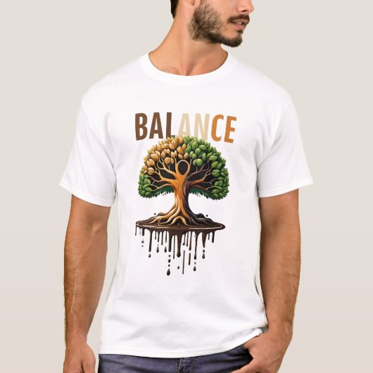Balance Tree of Life Nature Art Design T-Shirt (Vorderseite)