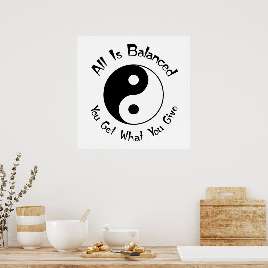 Balance Yin Yang Poster (Küche)