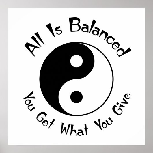 Balance Yin Yang Poster (Vorne)