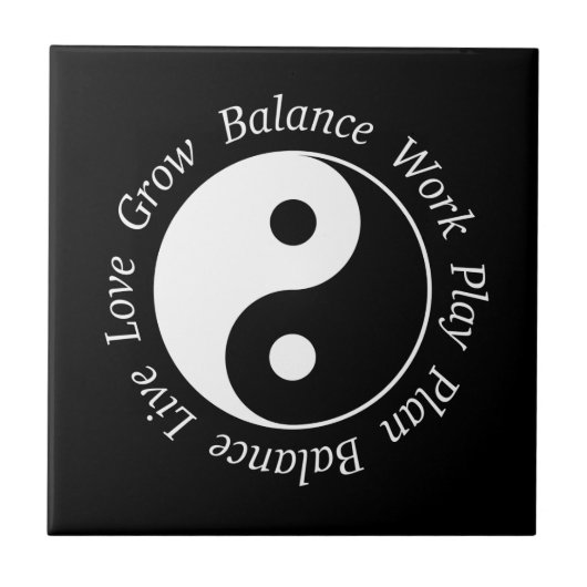 Balance Yin Yang-Symbol Fliese (Vorderseite)