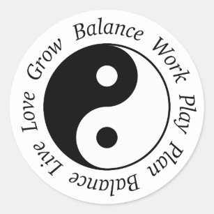 Balance Yin Yang Symbol Runder Aufkleber