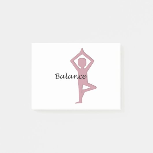 Balance Yoga-Pose Post-it Klebezettel (Vorderseite)