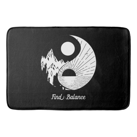 Balance Zen Yin Yang Schwarz-weiß Badematte (Vorderseite)