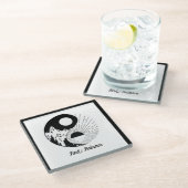 Balance Zen Yin Yang Schwarz-weiß Glasuntersetzer (Schrägansicht)