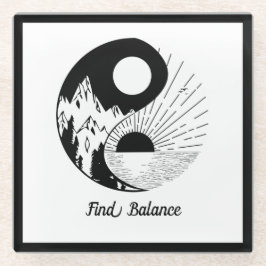 Balance Zen Yin Yang Schwarz-weiß Glasuntersetzer