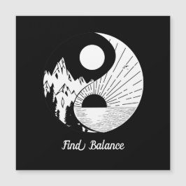 Balance Zen Yin Yang Schwarz-weiß Magnetkarte