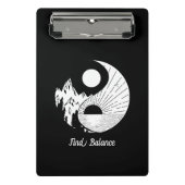 Balance Zen Yin Yang Schwarz-weiß Mini Klemmbrett (Vorderseite)