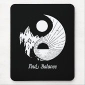 Balance Zen Yin Yang Schwarz-weiß Mousepad (Vorne)