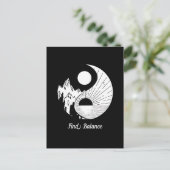 Balance Zen Yin Yang Schwarz-weiß Postkarte (Stehend Vorderseite)