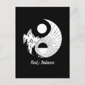 Balance Zen Yin Yang Schwarz-weiß Postkarte (Vorderseite)