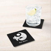 Balance Zen Yin Yang Schwarz-weiß Rechteckiger Pappuntersetzer (Vor Ort)