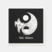 Balance Zen Yin Yang Schwarz-weiß Serviette (Vorderseite)