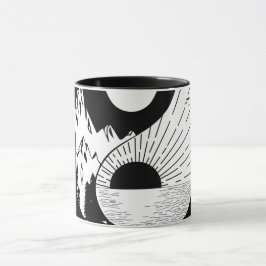 Balance Zen Yin Yang Schwarz-weiß Tasse