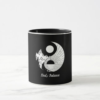 Balance Zen Yin Yang Schwarz-weiß Tasse